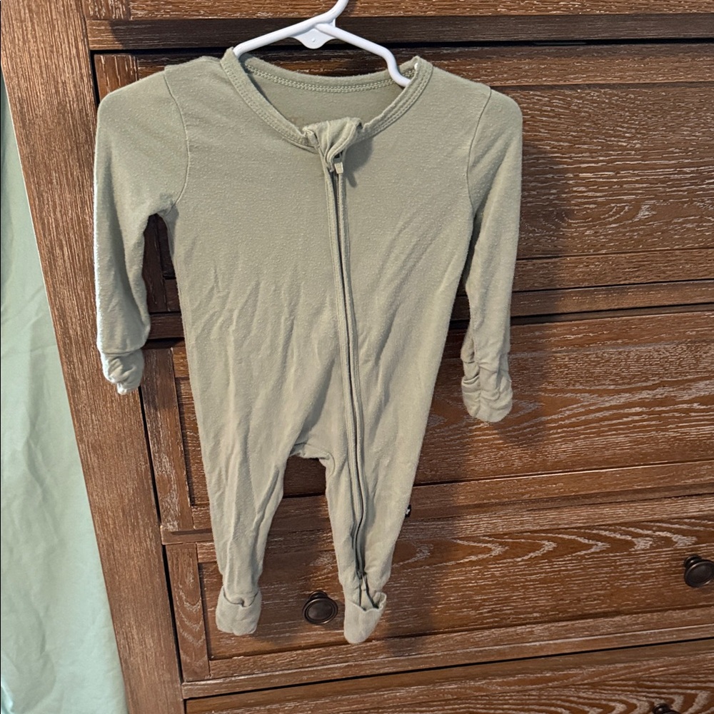 Sage Green Kids Footie Pajamas